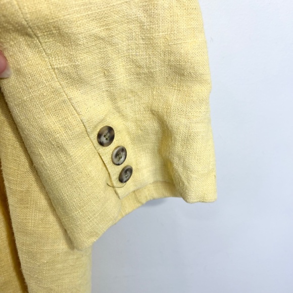 Vintage JAX Sport Vancouver 100% ramie butter yellow summer blazer jacket L - Picture 9 of 16